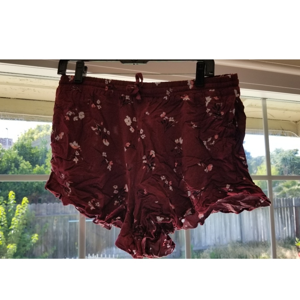 Red Floral Shorts